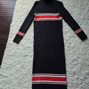 Free People Black Dress with Red and White Stripes
